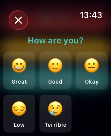 تسجيل وصول يومي للمزاج على Apple Watch.