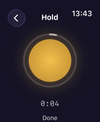مؤقت تنفّس موجَّه على Apple Watch.