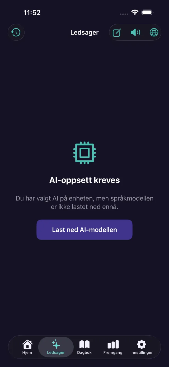 KI-følgesvenn på enheten, der språkmodellen kjører helt på telefonen.