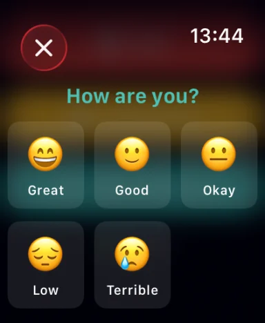 Apple Watch daglig humørsjekk.